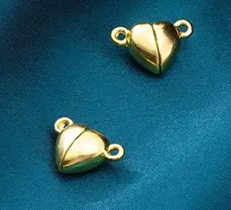  Magnetické zapínání srdíčko 11*13 mm Zlato 