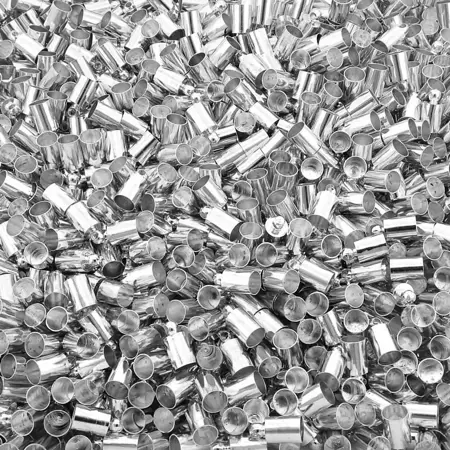 Zamačkávací rokajl váleček Stříbro 2mm 15 kusů