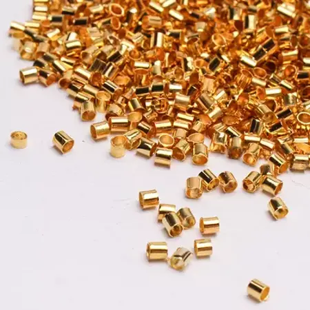 Zamačkávací rokajl váleček Růžové zlato 1.5mm 20 kusů