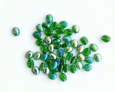 Korálek mačkaný ZRNKO 9/5mm crystal AB OVÁL 