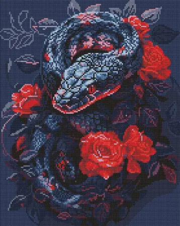 Diamantová mozaika 40×50 cm – kreativní sada s barevnými kamínky  Nebezpečná růže 