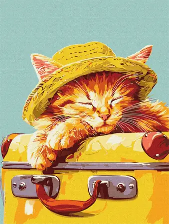 Malování podle čísel – plátno 30×40 cm Spící kotě