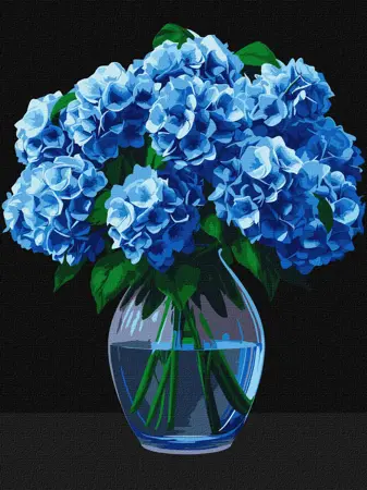 Malování podle čísel – plátno 30×40 cm Kytice hortenzií 