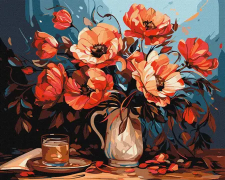 Malování podle čísel 40×50 cm – kreativní sada pro dospělé i děti Barevné vlčí máky 