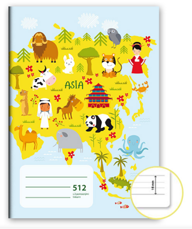 Sešit 512 A5 10ls linkovaný + 2 pomocné linky