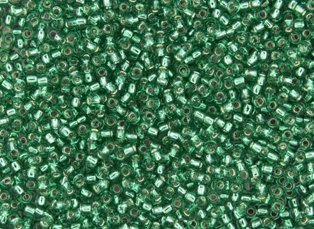 Rokajlové korálky - Round 11/0 :  Silver-Lined Dk Peridot TR-11-24B