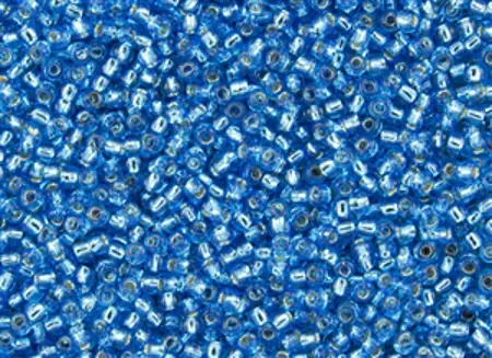 Rokajlové korálky - Round 11/0 :   Silver-Lined Dk Aqua TR-11-23B