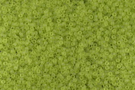 Rokajlové korálky - Round 15/0 : Transparent-Frosted Lime Green TR-15-4F