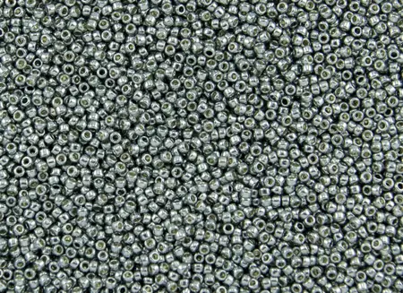 Rokajlové korálky Toho - Round 15/0 : PermaFinish - Galvanized Blue Slate TR-15-PF565