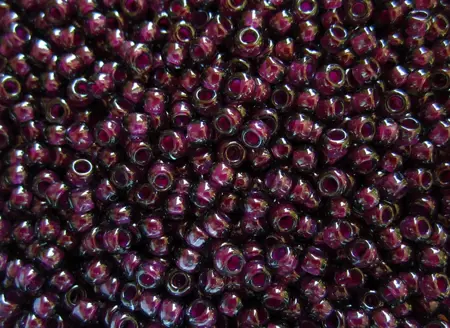 Rokajlové korálky Toho  - Round 15/0 :  Inside-Color Gray/Magenta-Lined TR-15-1076