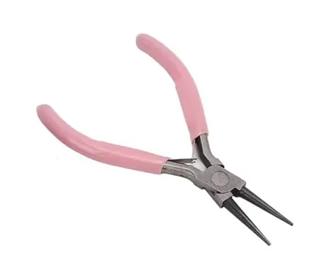 Kulaté kleště s růžovou rukojetí 12,5 cm