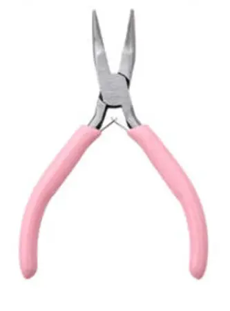 Ploché kleště zahnuté růžová 12,5 cm