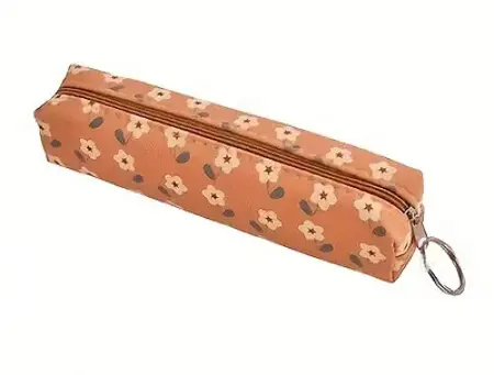 Květinové pouzdro na zip – etue s kroužkem, 18 cm okrová