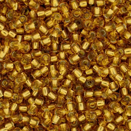 Preciosa rokajl 8/0 – zlatý se stříbrným průtahem (17050), 10 g