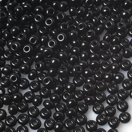 Preciosa rokajl 8/0 – černý lesklý (23980), 10 g