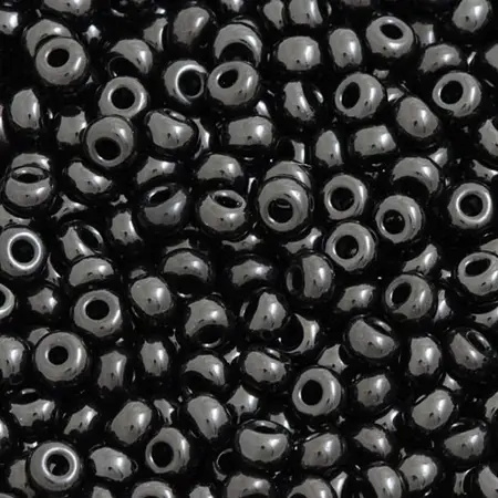 Preciosa rokajl 9/0 – černý lesklý (23980), 10 g