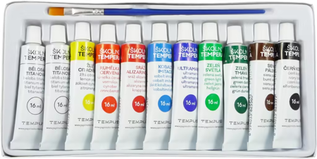 Temperové barvy European 10ks+běloba