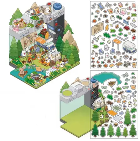 Sada samolepek – Kemp v horách