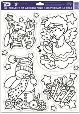 Vánoční předlohy k vybarvení na sklo – 38 × 30 cm №1