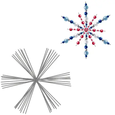 Sněhová vločka – drátěná kostra pro DIY dekorace a vánoční ozdoby 11.5 cm