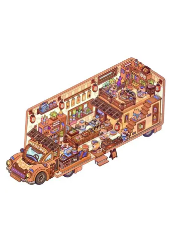 Kreativní antistresové vylepovačky – rumbox shiba inu, 1 scéna + 2 archy PET samolepek (13 × 19,6 cm)