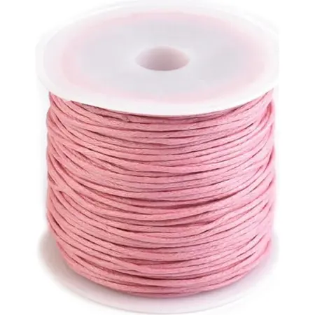 Bavlněná voskovaná šňůra Ø0,8 mm – cca 25 m růžová 