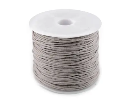 Bavlněná voskovaná šňůra Ø0,8 mm – cca 25 m šedá světlá