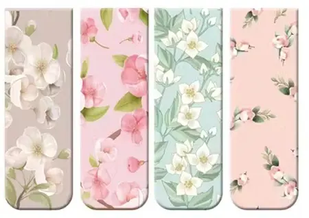 Magnetické záložky – romantická květinová kolekce (4 ks) Pastelová louka lásky