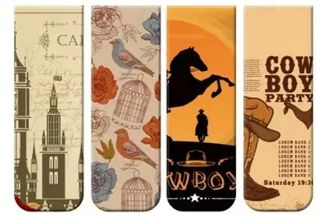 Vintage příběhy – magnetické záložky sada 4 ks Cestovatelův deník