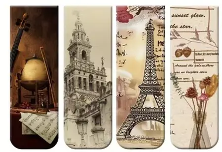 Vintage příběhy – magnetické záložky sada 4 ks Pařížské sny