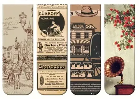 Vintage příběhy – magnetické záložky sada 4 ks Hudba mezi stránkami