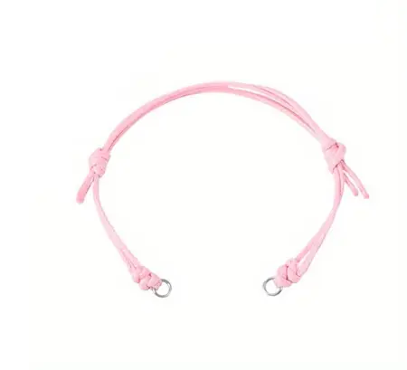 Nastavitelná voskovaná polyesterová šňůrka na náramky cca 23,5 cm Perlově růžová