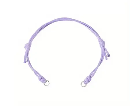 Nastavitelná voskovaná polyesterová šňůrka na náramky cca 23,5 cm Šeřík