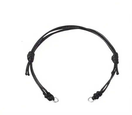 Nastavitelná voskovaná polyesterová šňůrka na náramky cca 23,5 cm Černá