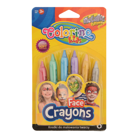 Barvy na obličej Colorino Kids – metalické, 6 ks