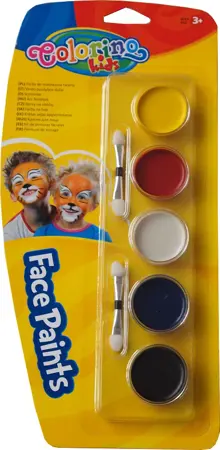 Barvy na obličej se štětečkem