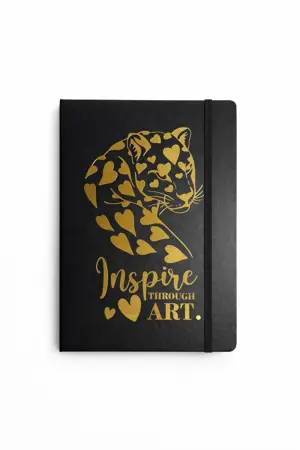 Skicář A4 Inspire Through Art – černý, pevné desky