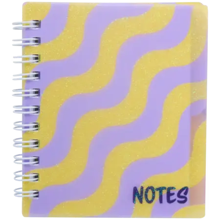 Mini poznámkový blok s kroužkovou vazbou a rozřazovači  Fialová – FSC® papír