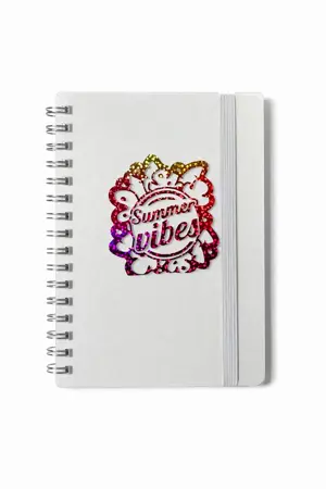 Poznámkový blok A6 s kroužkovou vazbou – 80 listů summer vibes bílá