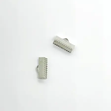 Plochá zamačkávací koncovka 16mm stříbrná 