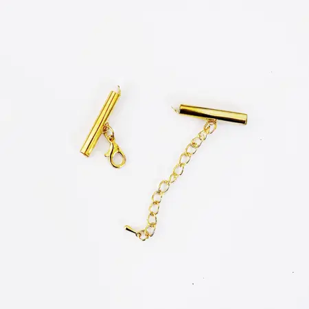 Koncovka zásuvná se zapínáním, zlato, 25mm