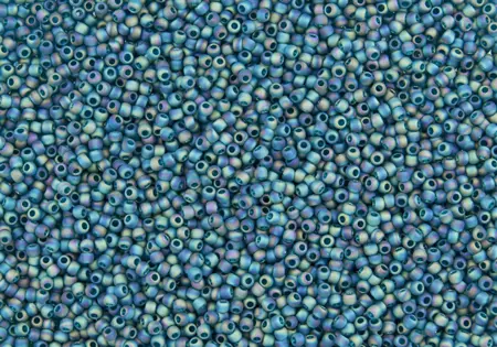 Rokajlové korálky Toho  - Round 15/0 : Transparent-Rainbow-Frosted Teal TR-15-167BDF